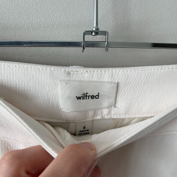Wilfred Project Cargo High Rise Waist Drawcord Hem Straight Casual Pants White 8 - Picture 9 of 12